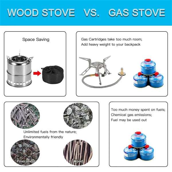 Stainless Steel Outdoor Stove With Carry Bag