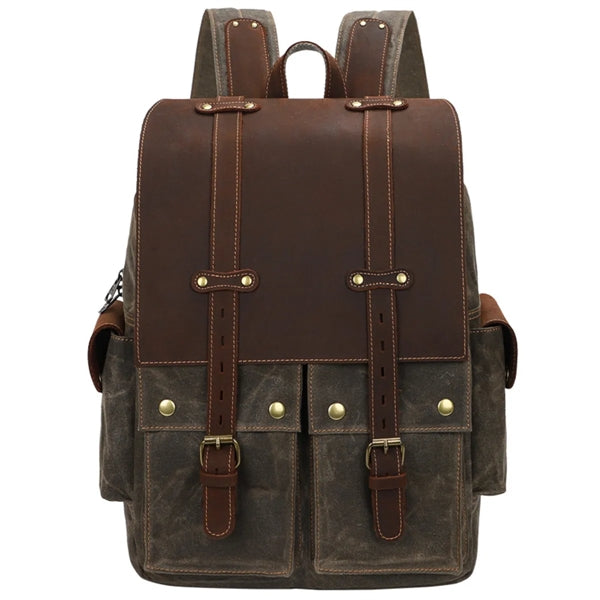 Retro Men's Canvas Shoulder Bag Large Capacity 15 Inch