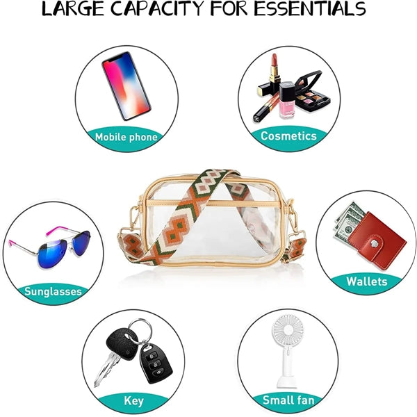 Clear Cosmetic Pouch with Adjustable Strap