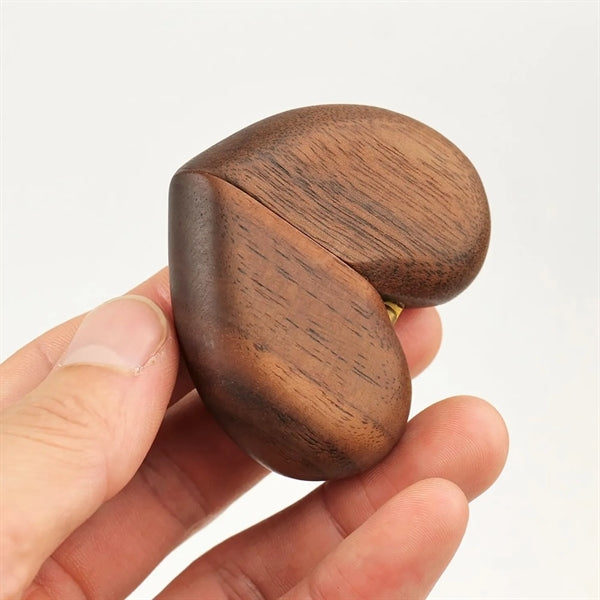 Wooden Ring Box Heart Shaped Jewelry Organizer