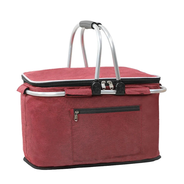 Collapsible Foldable Insulated Picnic Shopping Tote Basket