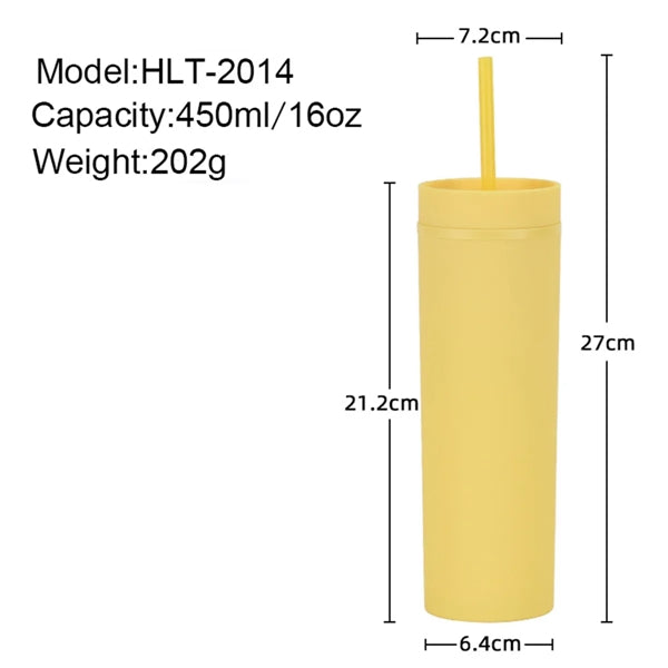 16Oz Tumbler With Lid And Straw