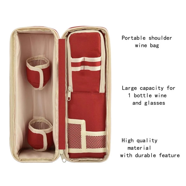 Stylish Wine Bag with Adjustable Shoulder Strap