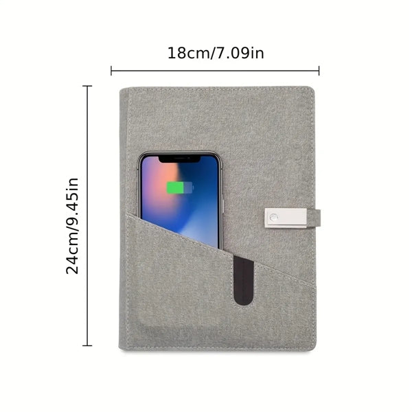 Wireless Charging Notebook With Power Bank & U disk