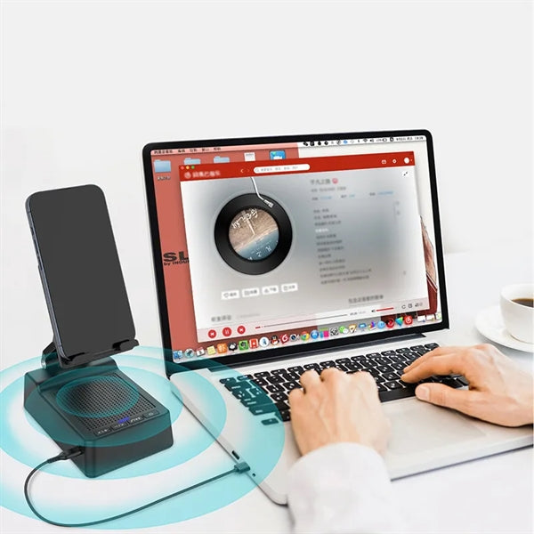 Cell Phone Stand with Wireless Bluetooth Speaker