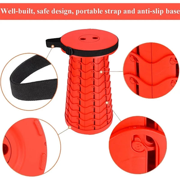 Portable Retractable Folding Stool Collapsible Telescoping