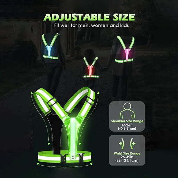 LED Reflective Vest Running Gear