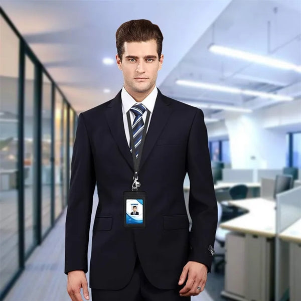 Professional PU Leather ID Badge Holder, Durable & Stylish