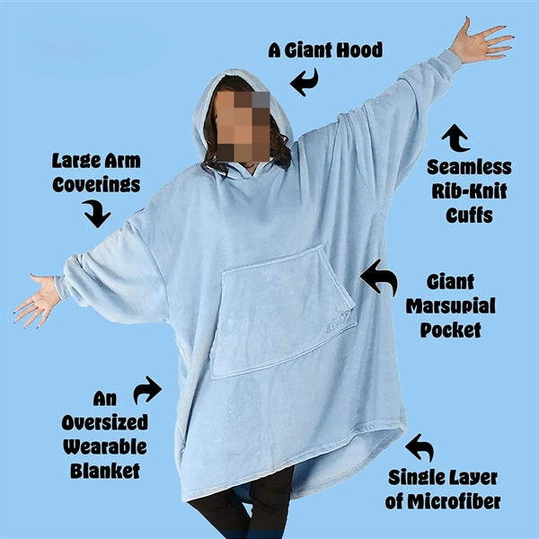 Oversized Microfiber Sherpa Wearable Blanket