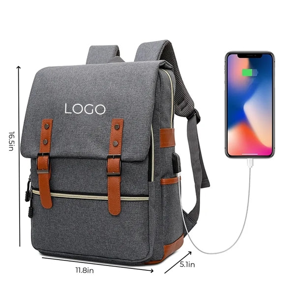 Vintage Laptop Backpack College School Bag Bookbags