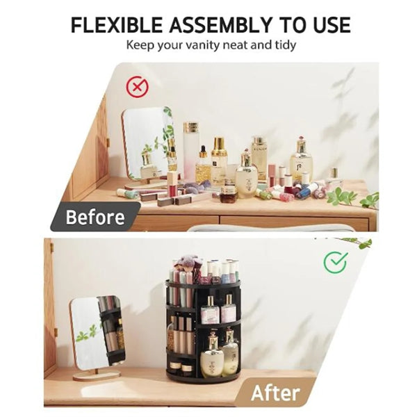 360 Rotating Adjustable Bathroom Makeup Storage Holder