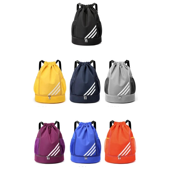 Swim Gym Sport Draw String Bag with Shoes Compartment
