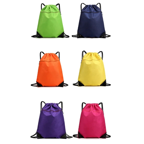 Gym Drawstring Bags Swim Backpack with Zip Pocket