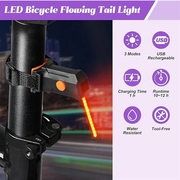 Led Photondrop Bicycle Tail Light Flowing Taillight