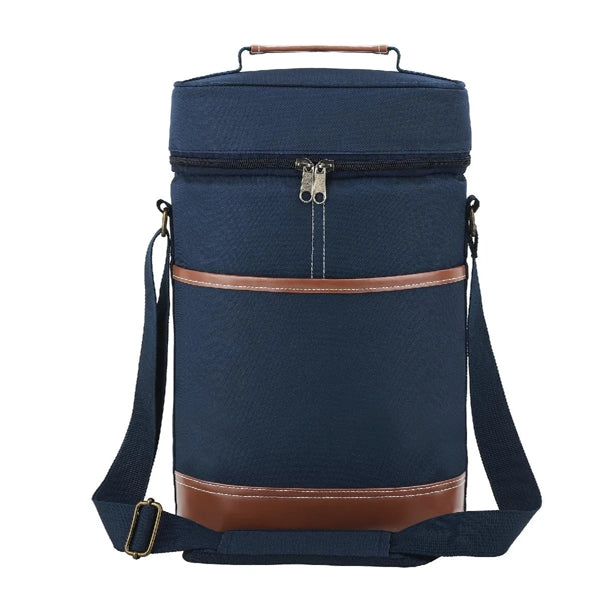 CLASSIC INSULATED DOUBLE WINE BOTTLE COOLER BAG
