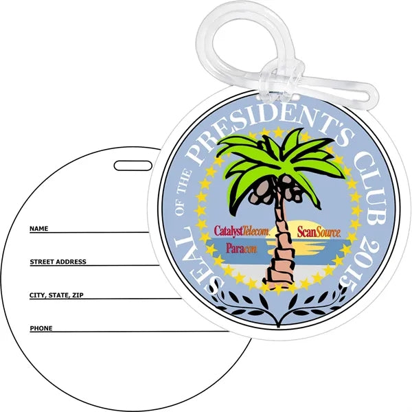 3 1/2" Round Kaleidoscope Bag Tag
