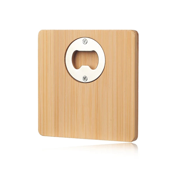 Bamboo Coaster with Concealed Bottle Opener