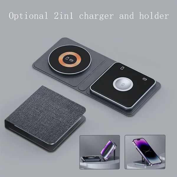 3 in 1 Foldable Magnetic Wireless Charger Station Pad