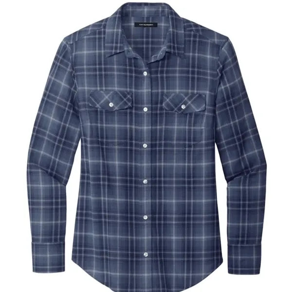 Port Authority Ladies Long Sleeve Ombre Plaid Shirt