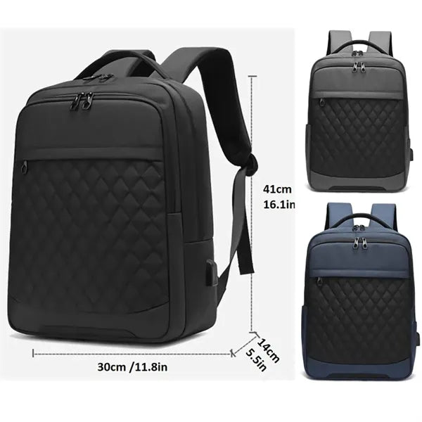 14Inch Waterproof Men Quilted Backpack