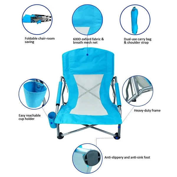 Armrests Folding Portable Beach Chair
