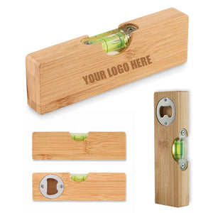 Bamboo Level With Bottle Opener
