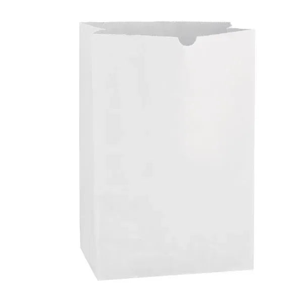 Lightweight 35# White Kraft 1/6 bbl. Large SOS Grocery Bag