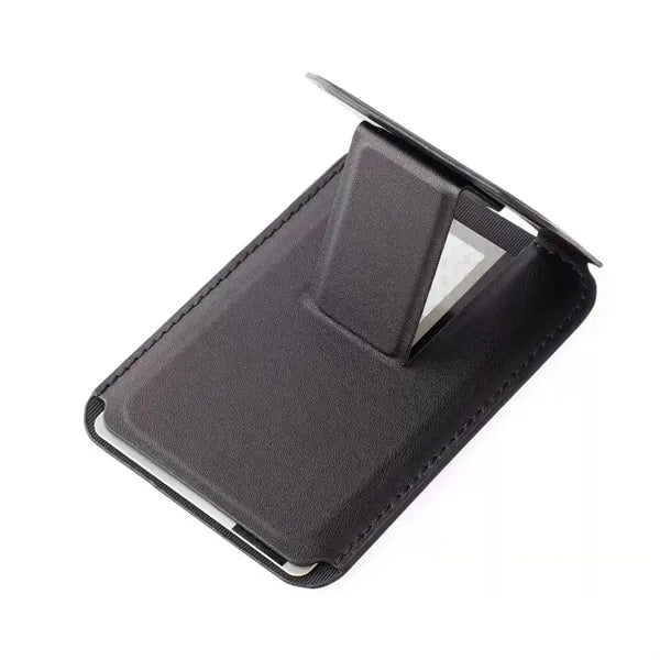Magnetic Leather Wallet Cards Holder Stand with Kickstand