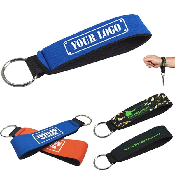 Sublimation Neoprene Long Wristlet Strap Keychain