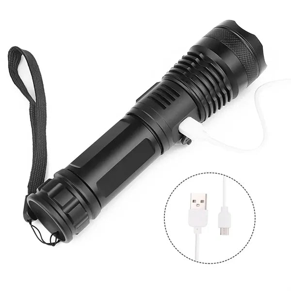 Rechargeable Telescopic Zoom Tactical Flashlights with Power