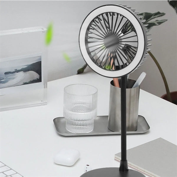USB Desk Fan With Wireless Charger LED Light