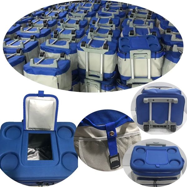 24 Can Insulated Rolling Cooler Bag With Bottle Opener
