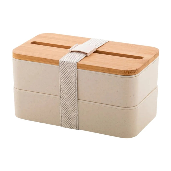 Bamboo Lid Bento Lunch Box With Utensils