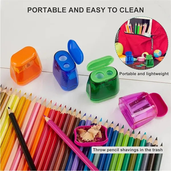 Manual Colorful Compact Dual Holes Pencil Sharpeners