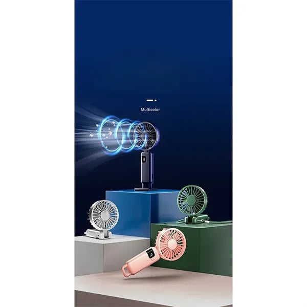 Neck handheld usb rechargeable digital display fan