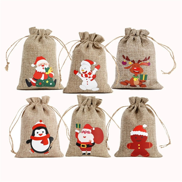 Christmas Linen Gift Bag