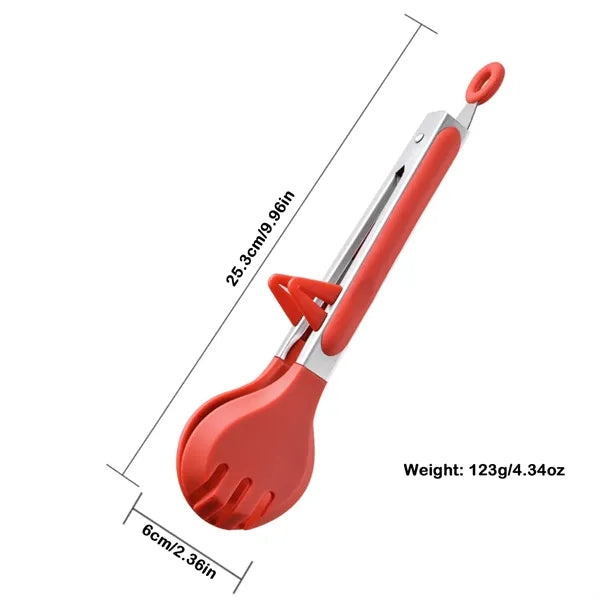 Kitchen Tongs with Silicone Tips and Stand