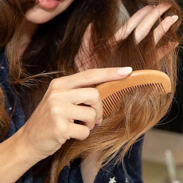 Detangling Styling Portable Fine Tooth Natural Wood Comb