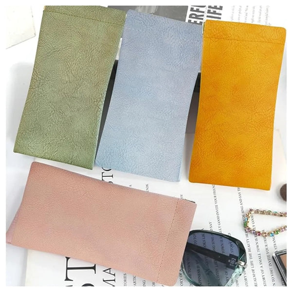 Self-Closing Portable Sunglasses Leather Case