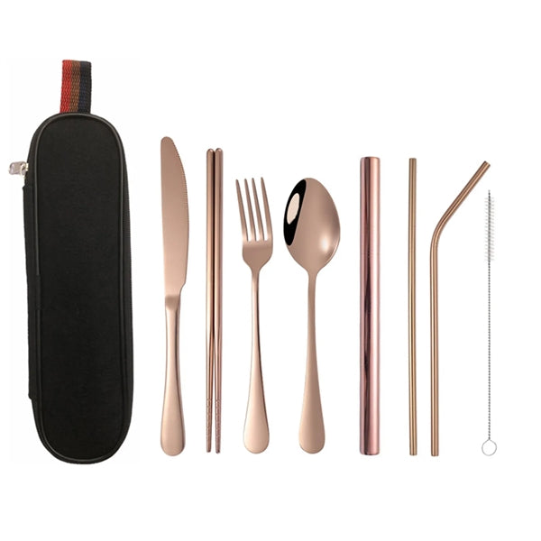 8-Piece Travel Utensils with Case