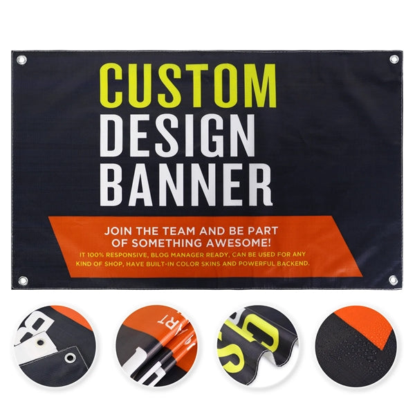 Full Color 3' X 5' DIY 13 Oz. Vinyl Banner With Grommets