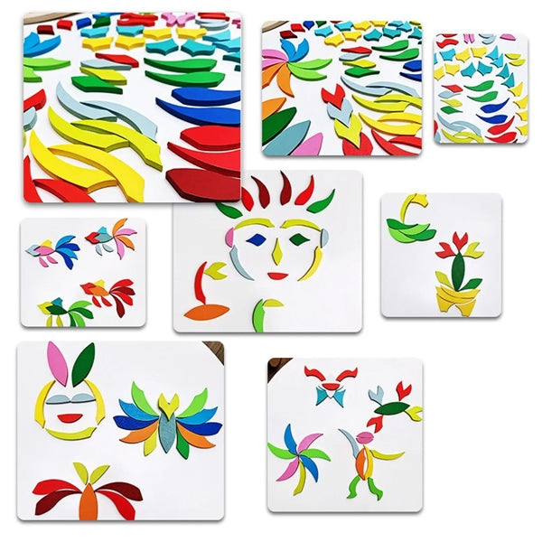 Wooden Rainbow Pattern Blocks