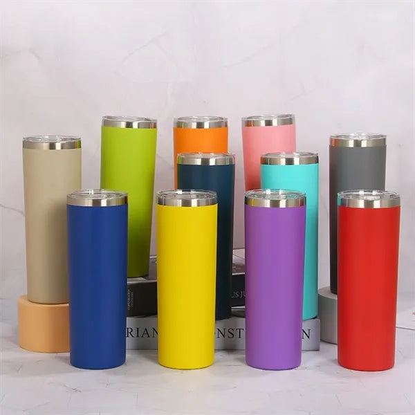 20oz Insulated Skinny Stainless-Steel Tumbler with Straw