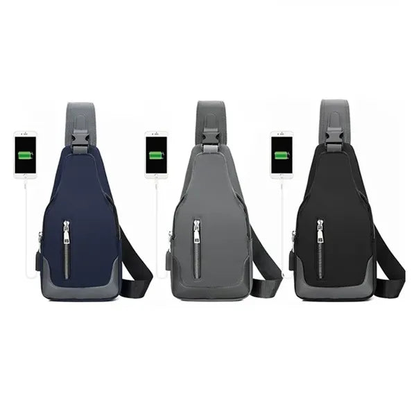 Crossbody Sling Bag With USB Port Backpack