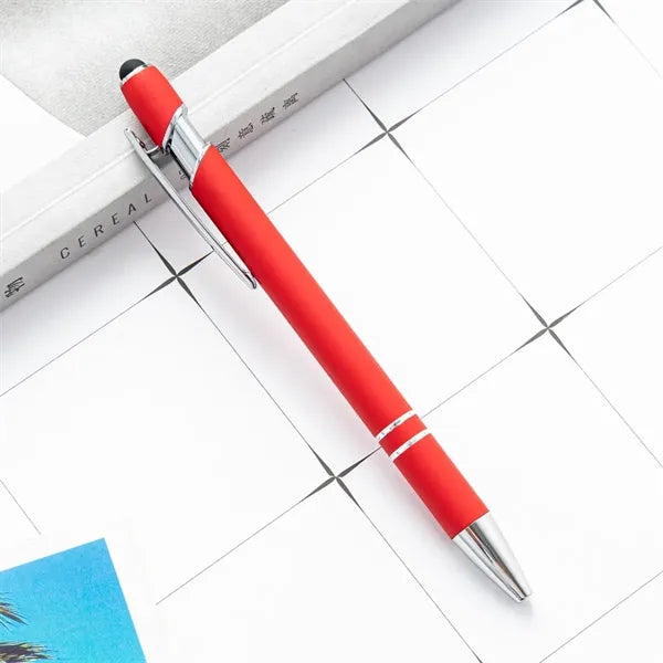2-in-1 Retractable Capacitive Stylus Metal Tip Ballpoint Pen