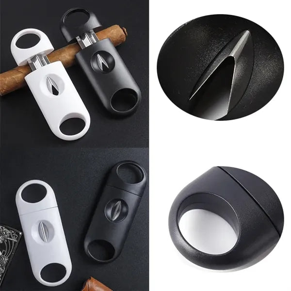 Stainless Steel V-Cut Cigar Cutter Double Blade Guillotine