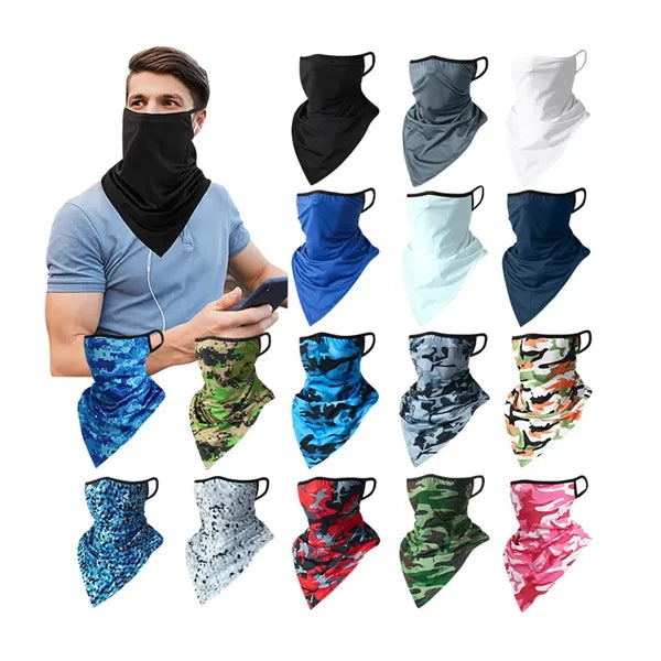 Sublimation Ice Silk Mask Scarf With Hanging Ears