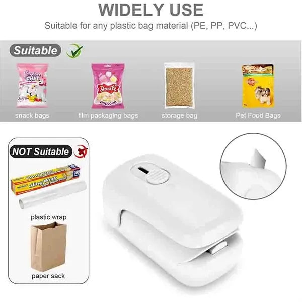 2 in 1 Bag Sealer Heat Seal With Cutter