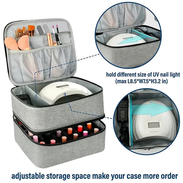 Nail Polish Carrying Case Double-layer Organizer