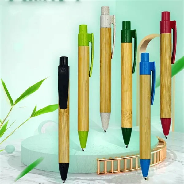 Custom action Bamboo Wheat Writer Ballpoint Neutral Pen